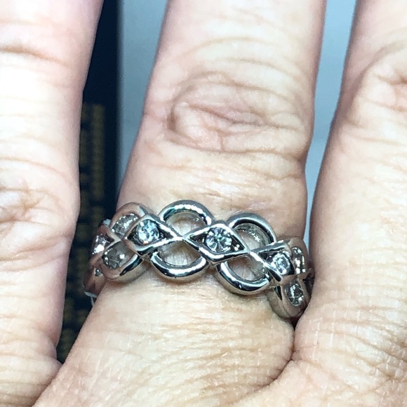 .925 Open Weave with CZs Ring - Picture 6 of 7